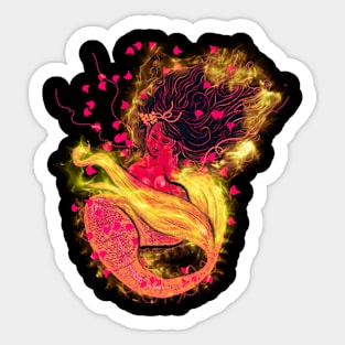 Fire mermaid Sticker